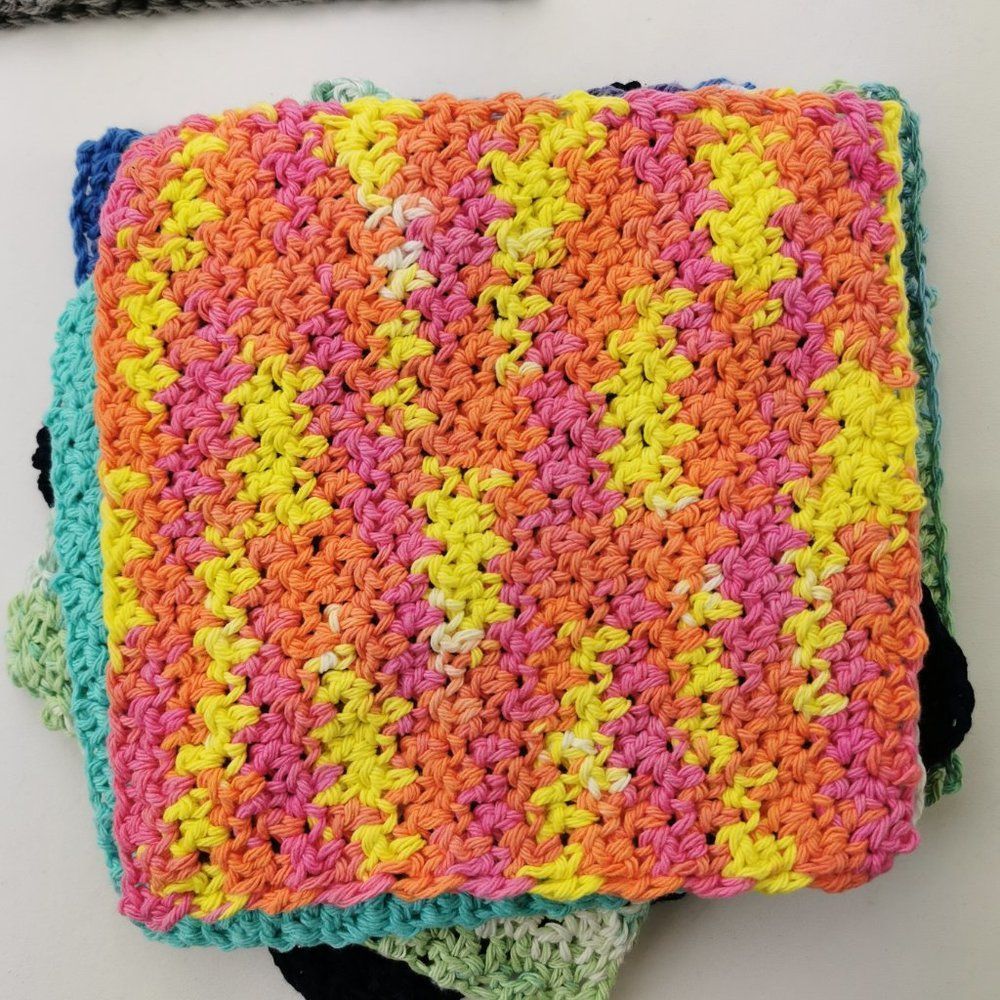 Handmade Crochet Wash Clothes, set  of 2, 100% cotton - Picture 13 of 14